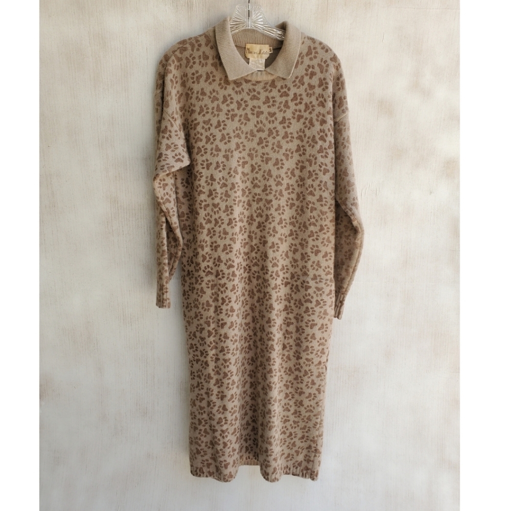 Vintage Mirrors of Krizia Wool Blend Midi Dress